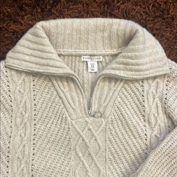 Sincerely Jules Cozy Oatmeal Cable Knit Sweater-XL (runs small) - Picture 4 of 6